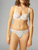 Reflet Half Cup Bra - White