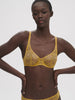 Embleme Curved Neckline Bra - Golden Yellow