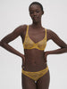 Embleme Curved Neckline Bra - Golden Yellow