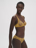 Embleme Curved Neckline Bra - Golden Yellow