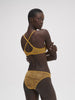 Embleme Curved Neckline Bra - Golden Yellow