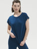 Aurore Short Sleeve Night Top - Poseidon Blue