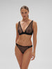 Rose Full Cup Triangle Bra - Black